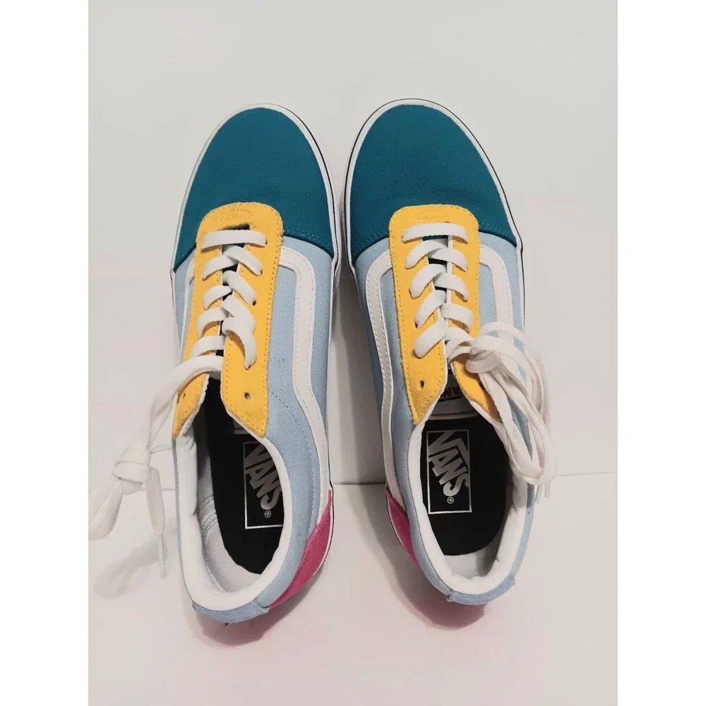 Vans Pink Yellow Blue Old School Women's Sneakers Sz 9.5